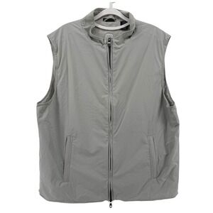Full Turn MLB Mens XL Gray Cashmere Blend Lined Golf Vest Full Zip Windbreaker